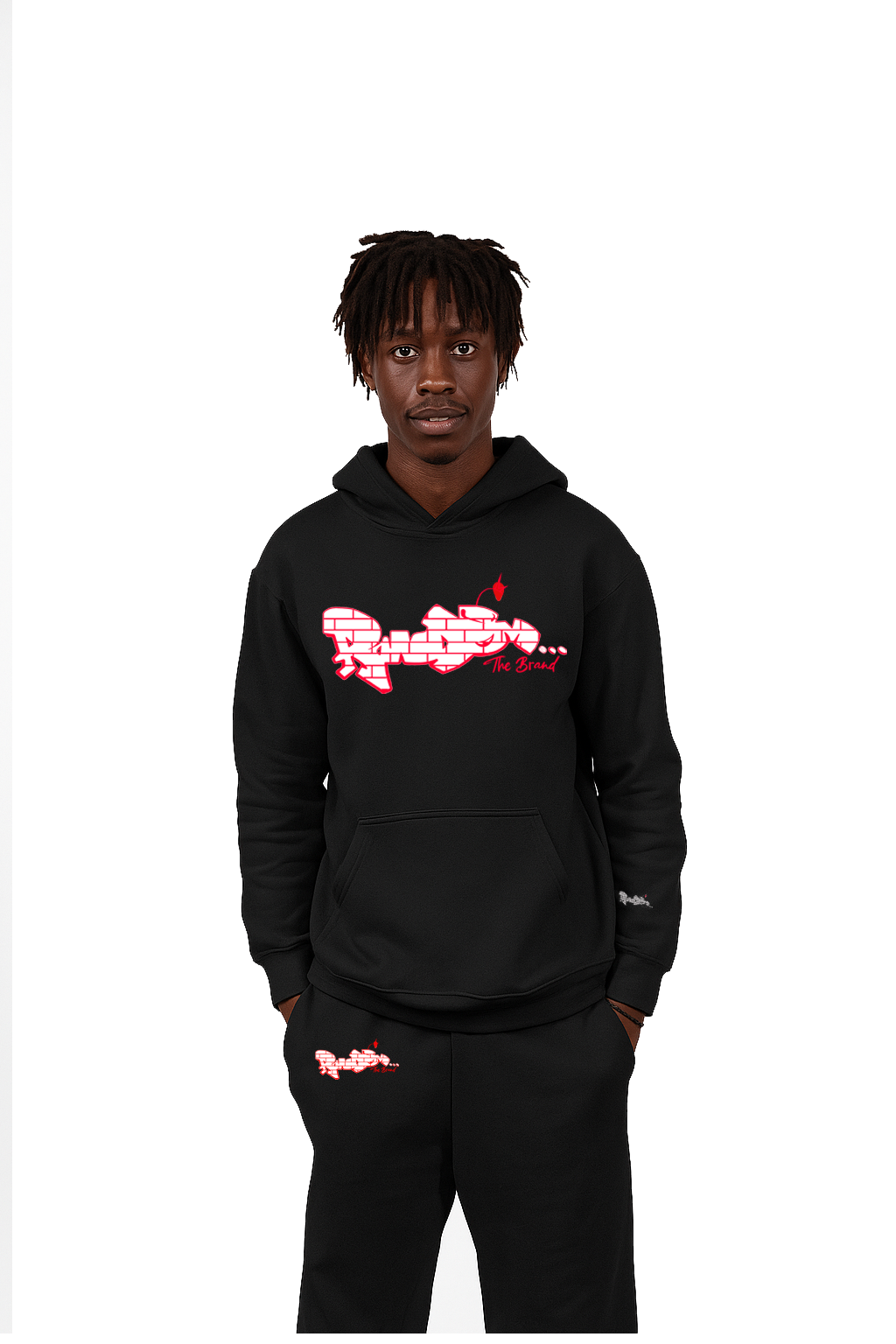 RANDOM SWEATSUIT (BLACK) Red/White
