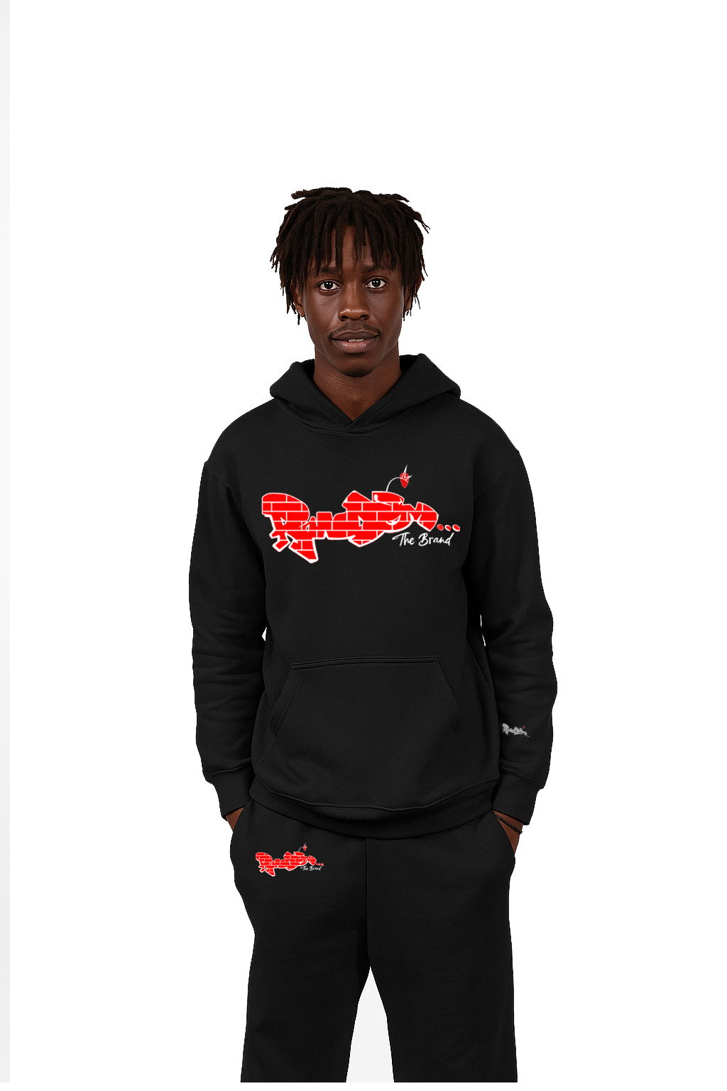 RANDOM SWEATSUIT (BLACK) Red/White