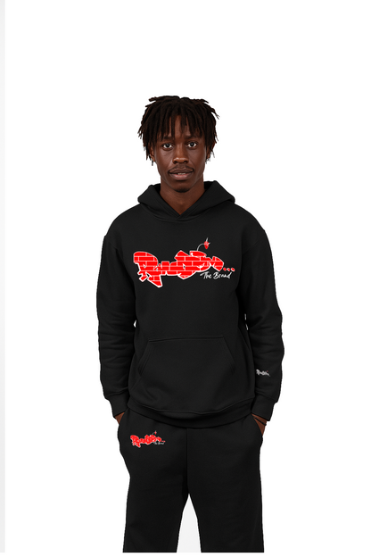 RANDOM SWEATSUIT (BLACK) Red/White